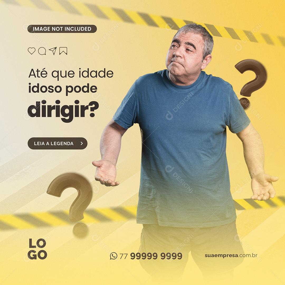 Ate Que Idade Idoso Pode Dirigir Social Media PSD Editável