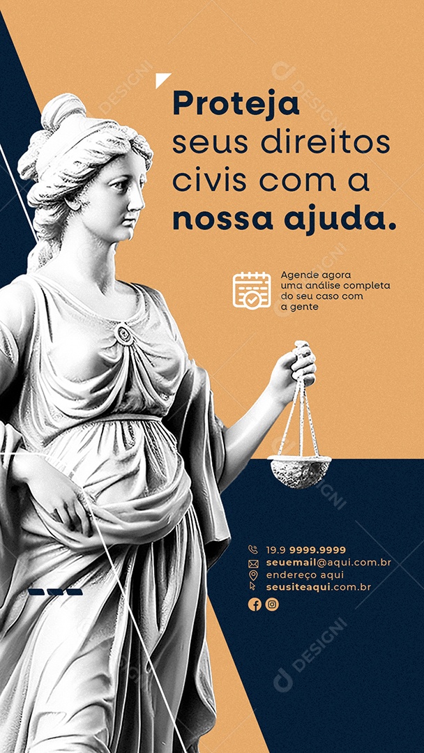 Story Proteja Seus Direitos Civis Com A Nossa Ajuda Advocacia Social Media PSD Editável