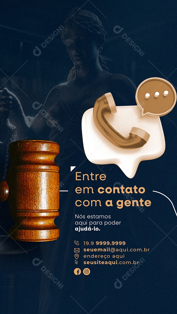 Story Entre Em Contato Com A Gente Advocacia Social Media PSD Editável