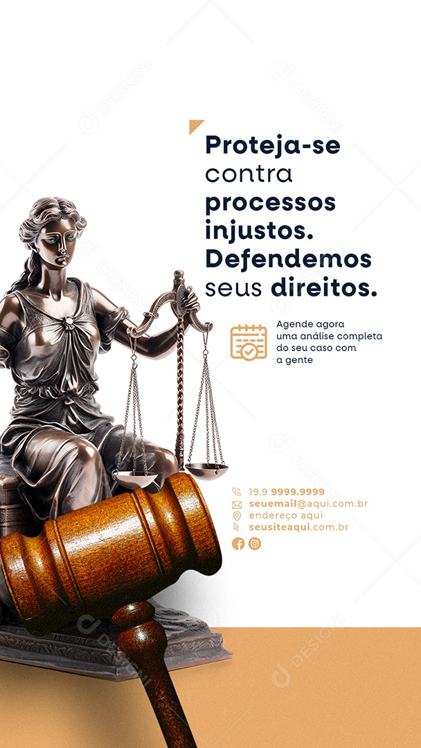 Story: Protect Yourself Against Unfair Proceedings - We Defend Your Rights | Social Media Advocacy | Editable PSD