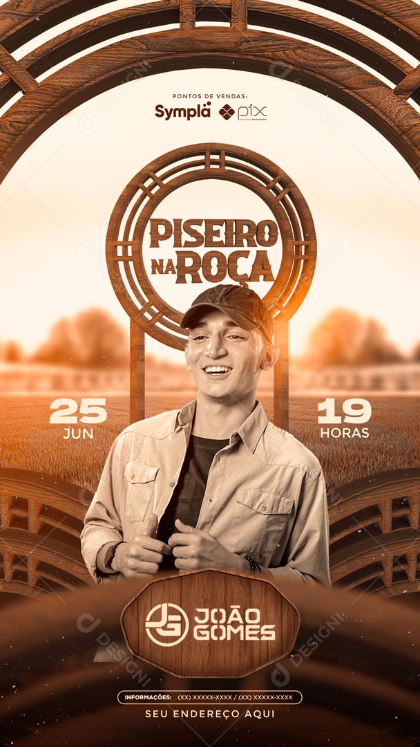 Flyer Story Piseiro Na Roça João Gomes Social Media PSD Editável