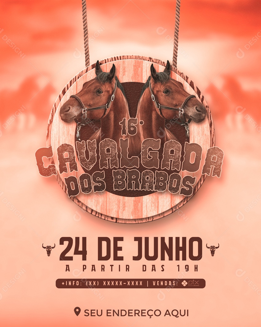 Social Media Cavalgada Dos Brabos 24 De Junho PSD Editável