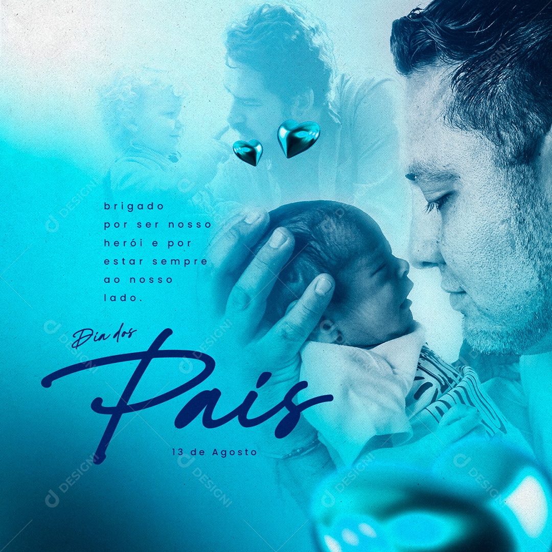 Brigado Por Ser Nosso Herói Dia Dos Pais Social Media PSD Editável