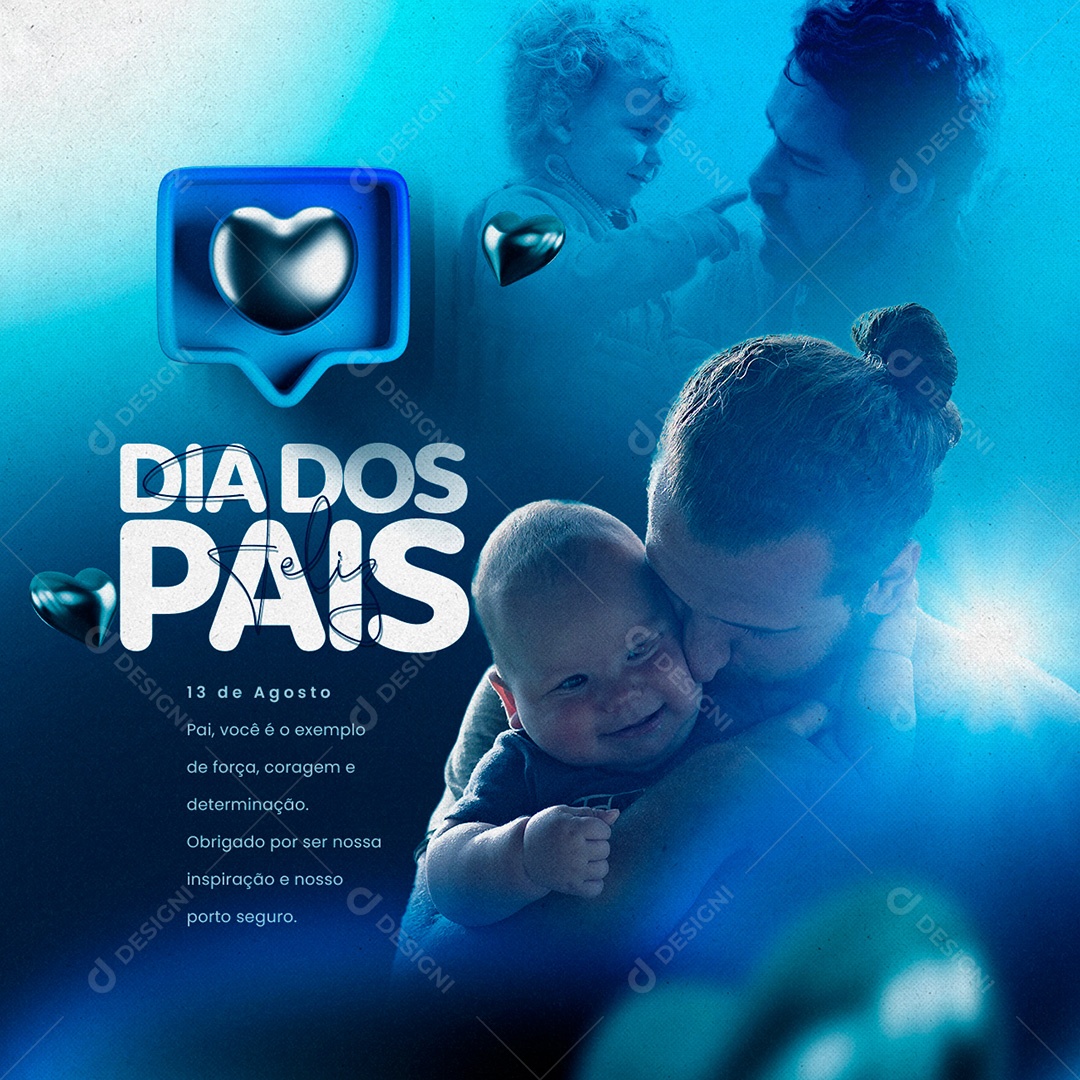 Pai Você é Um Exemplo Feliz Dia Dos Pais Social Media PSD Editável