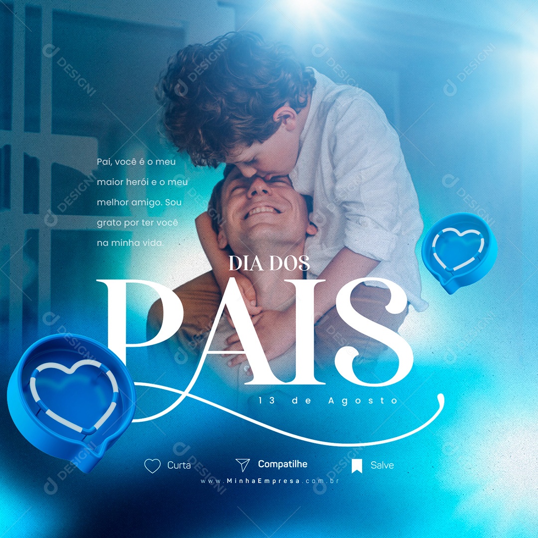 Pai Você é o Meu Maior Herói Dia Dos Pais Social Media PSD Editável