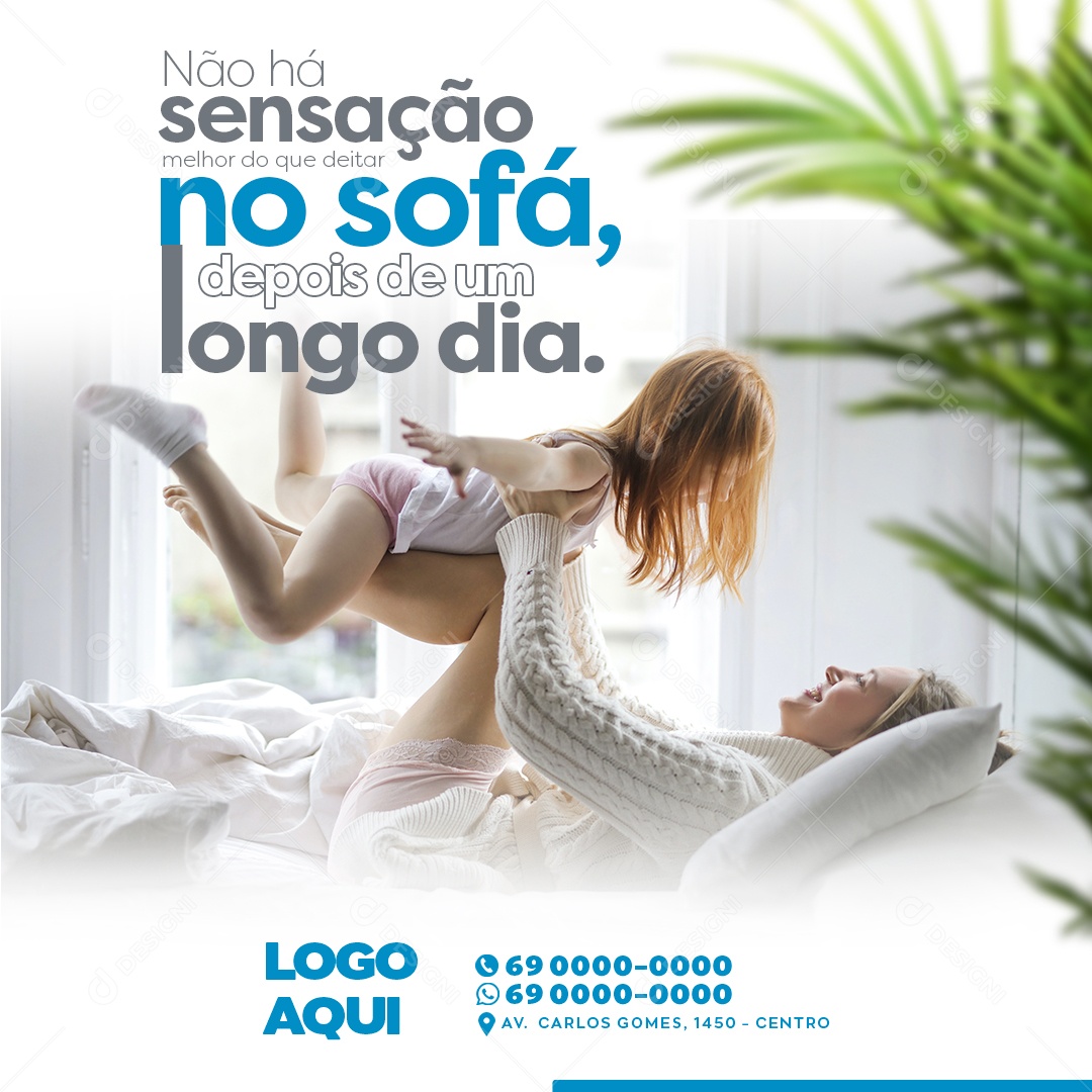 Social Media Não Há Sensação Melhor Do Que Deitar No Sofá PSD Editável