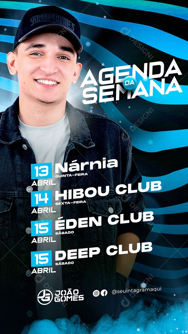 Flyer Story Agenda Da Semana João Gomes Social Media PSD Editável