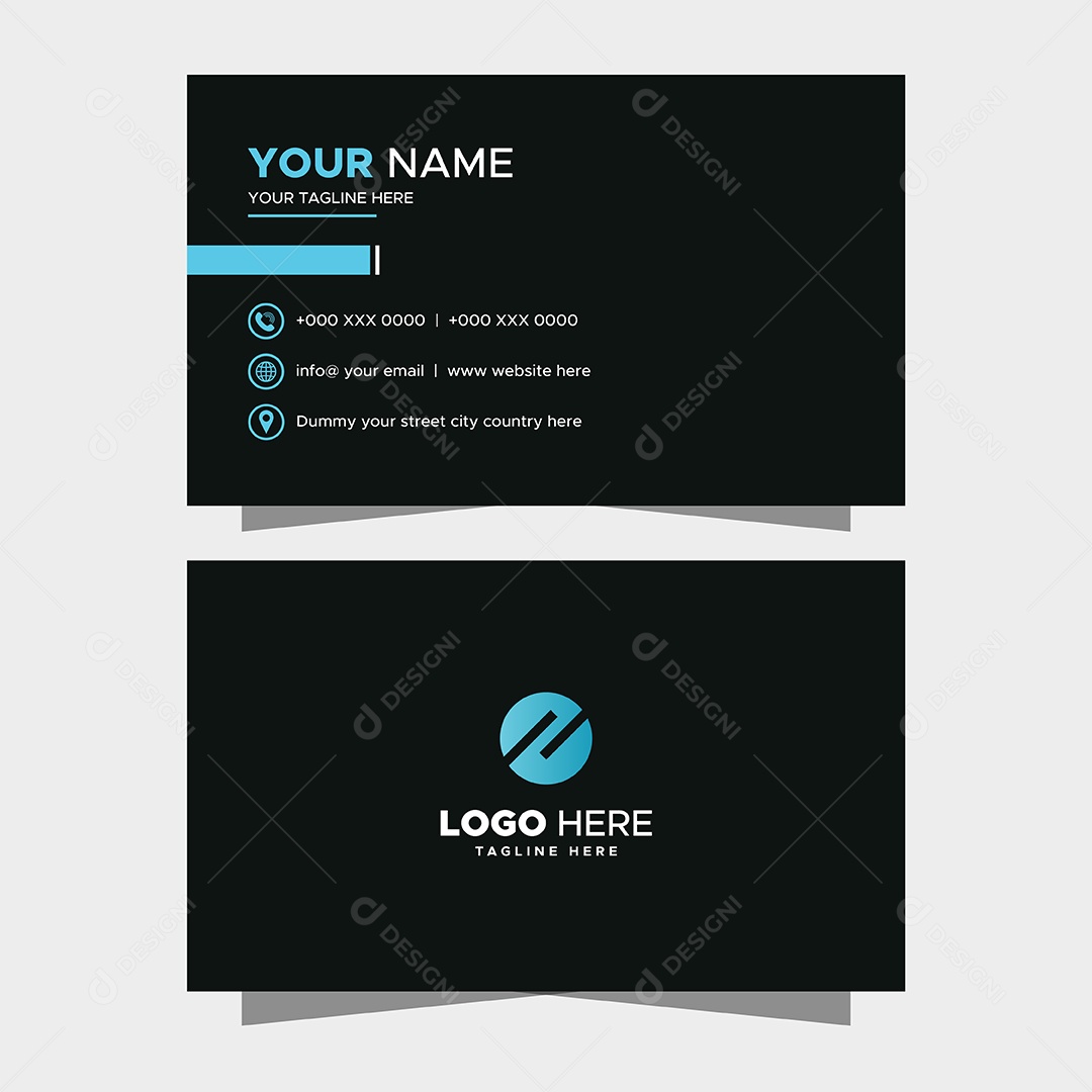 Cartão De Visitas Preto EPS Editável