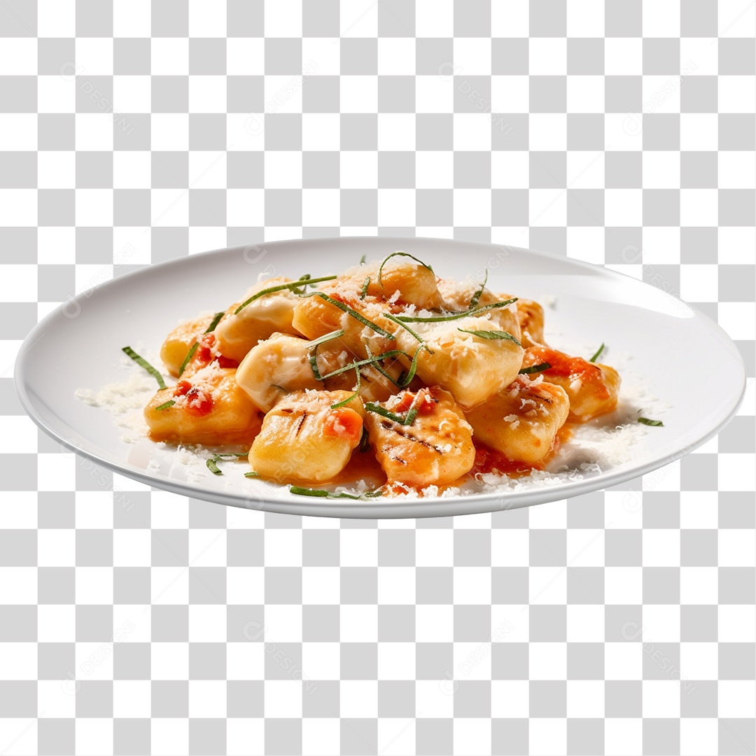 Prato de comida delicioso nhoque massa PNG Transparente