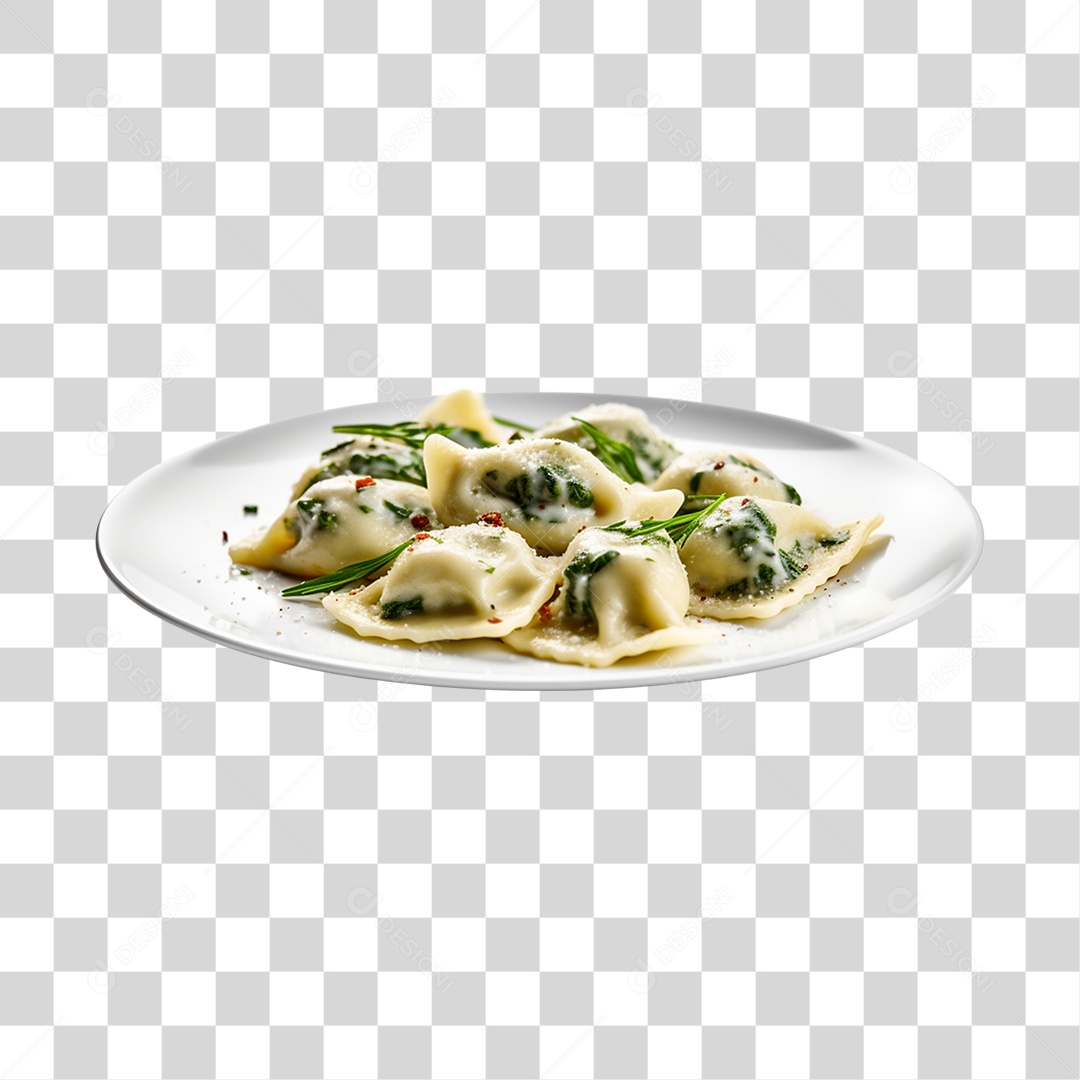Prato de comida delicioso Ravioli Massa PNG Transparente