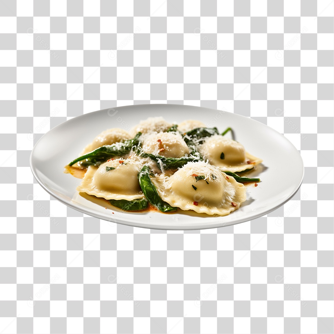 Prato de comida delicioso Ravioli Massa PNG Transparente