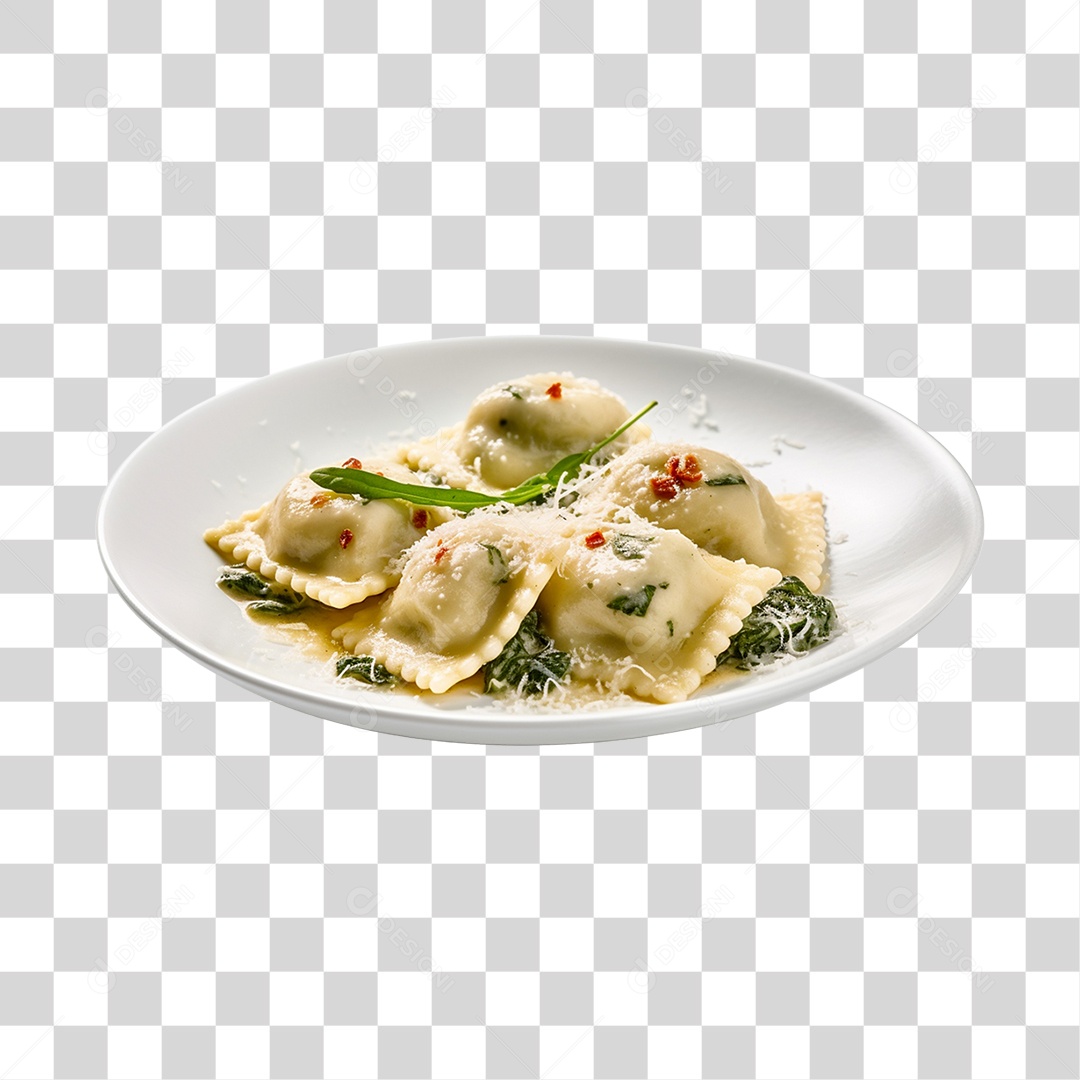 Prato de comida delicioso Ravioli Massa PNG Transparente