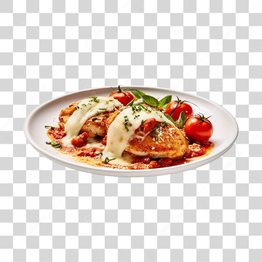 Prato de comida com tomates frescos PNG Transparente