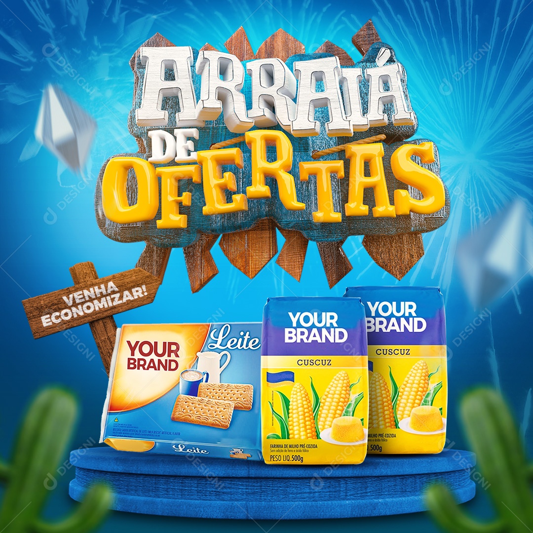 Arraiá de Ofertas São João Social Media PSD Editável