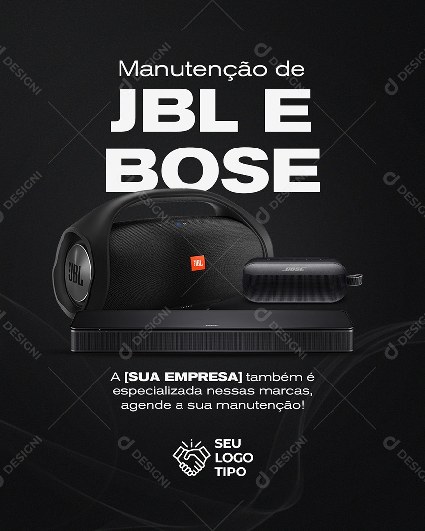 Assistência Técnica Manutenção JBL E BOSE Social Media PSD Editável
