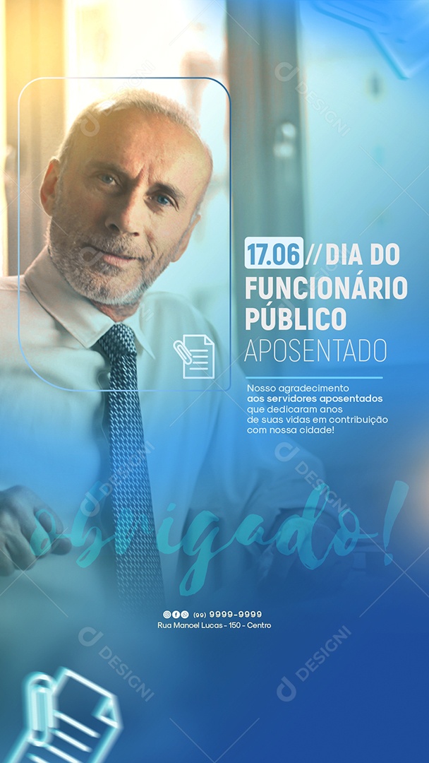 Social Media Story Dia Do Funcionário Público Aposentado PSD Editável