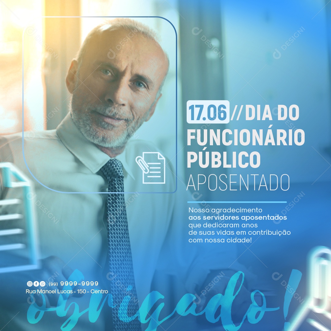 Social Media Feed Dia Do Funcionário Público Aposentado PSD Editável