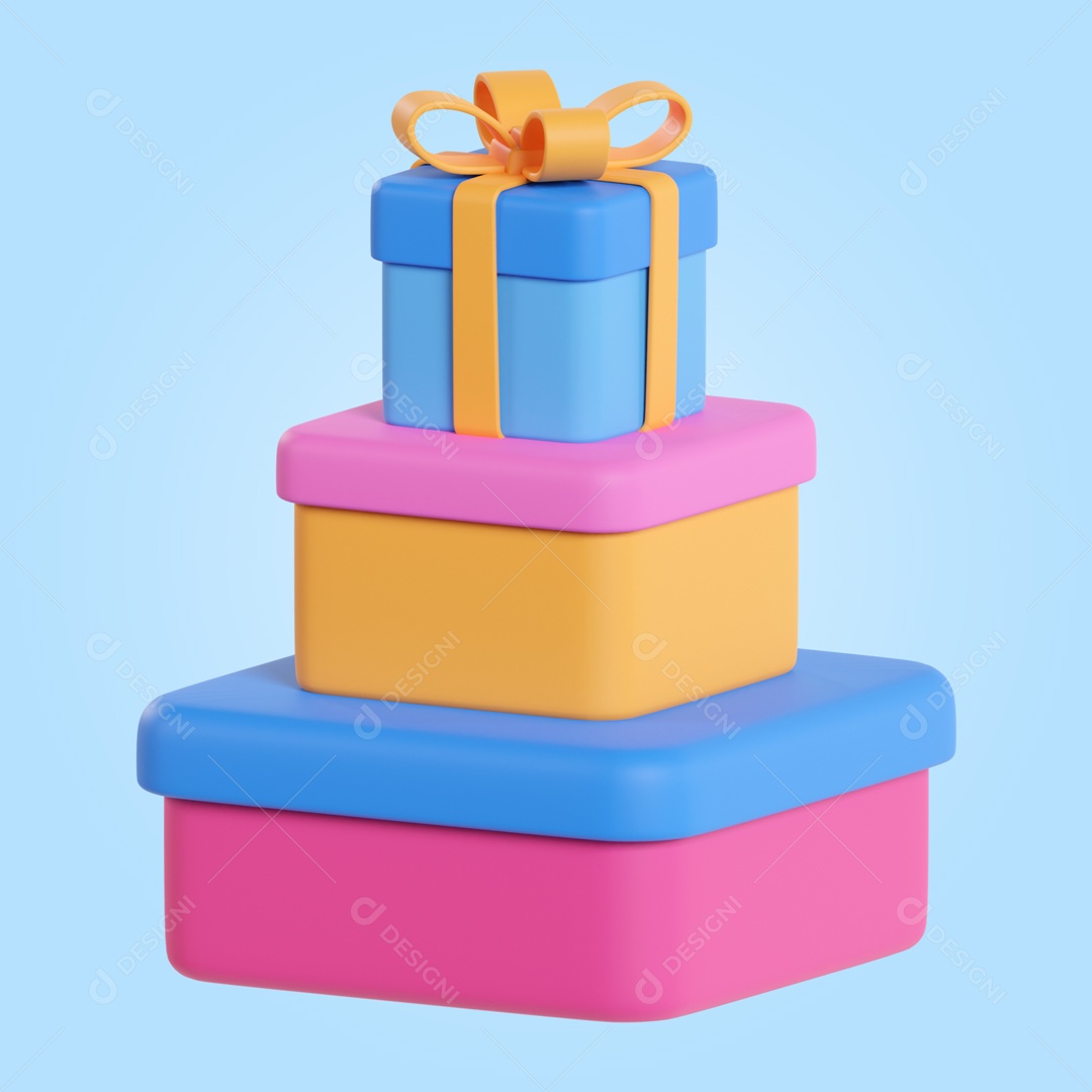 Lembrancinhas Para Festas Infantis Elemento 3D PSD + PNG