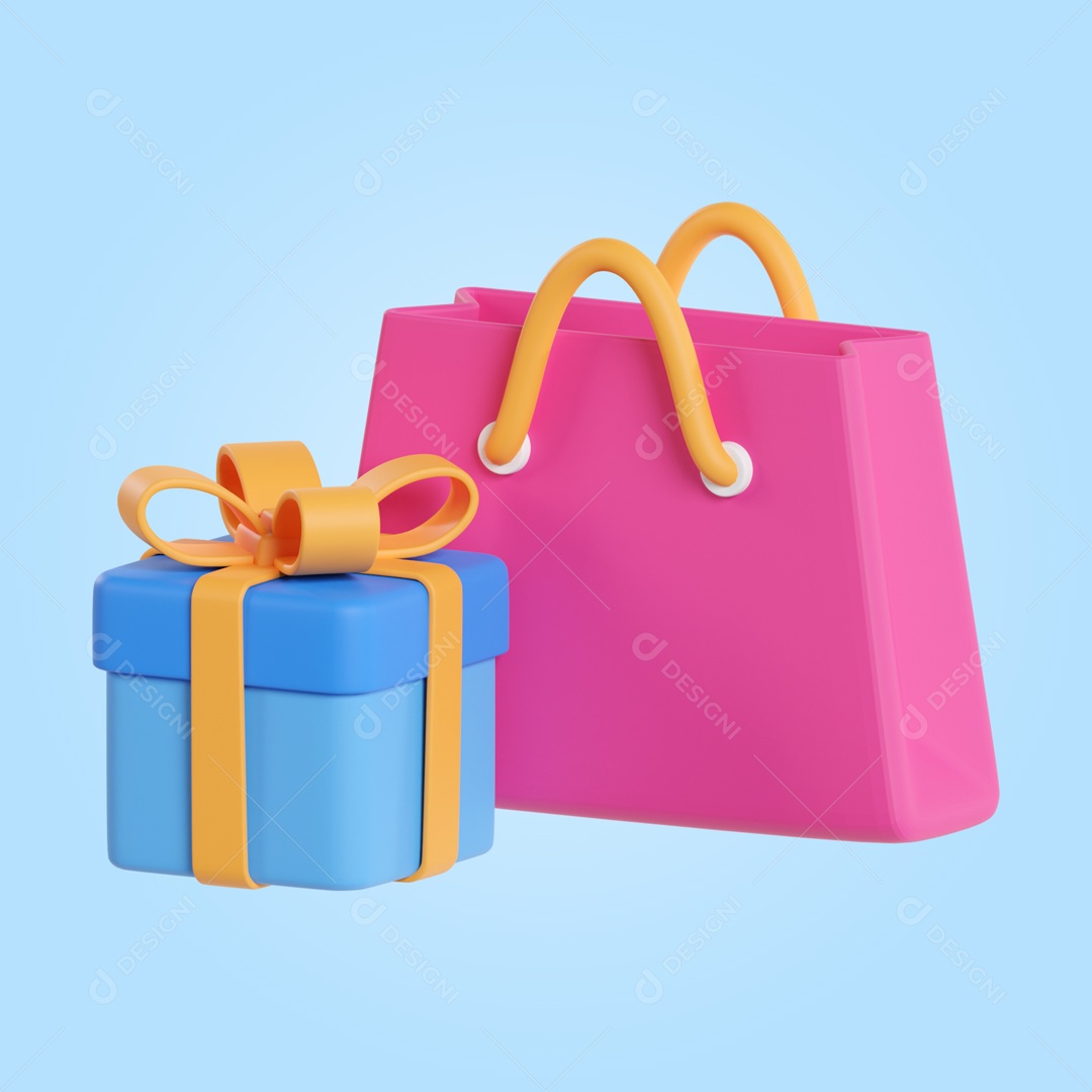 Lembrancinhas Para Festas Infantis Elemento 3D PSD + PNG