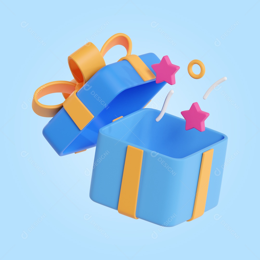 Lembrancinhas Para Festas Infantis Elemento 3D PSD + PNG