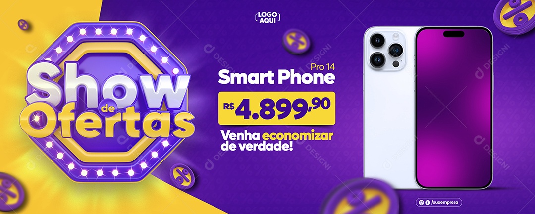 Banner Smartphone Show De Ofertas Social Media PSD Editável