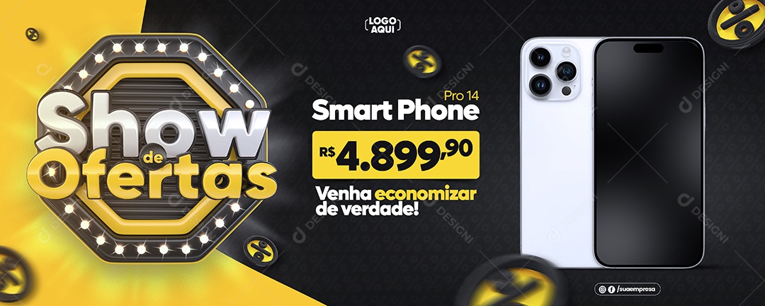 Social Media Banner Show De Ofertas Economizar De Verdade PSD Editável