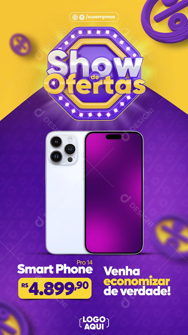 Social Media Story Show De Ofertas Smartphone PSD Editável