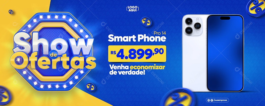 Social Media Banner Show De Ofertas Smartphone PSD Editável