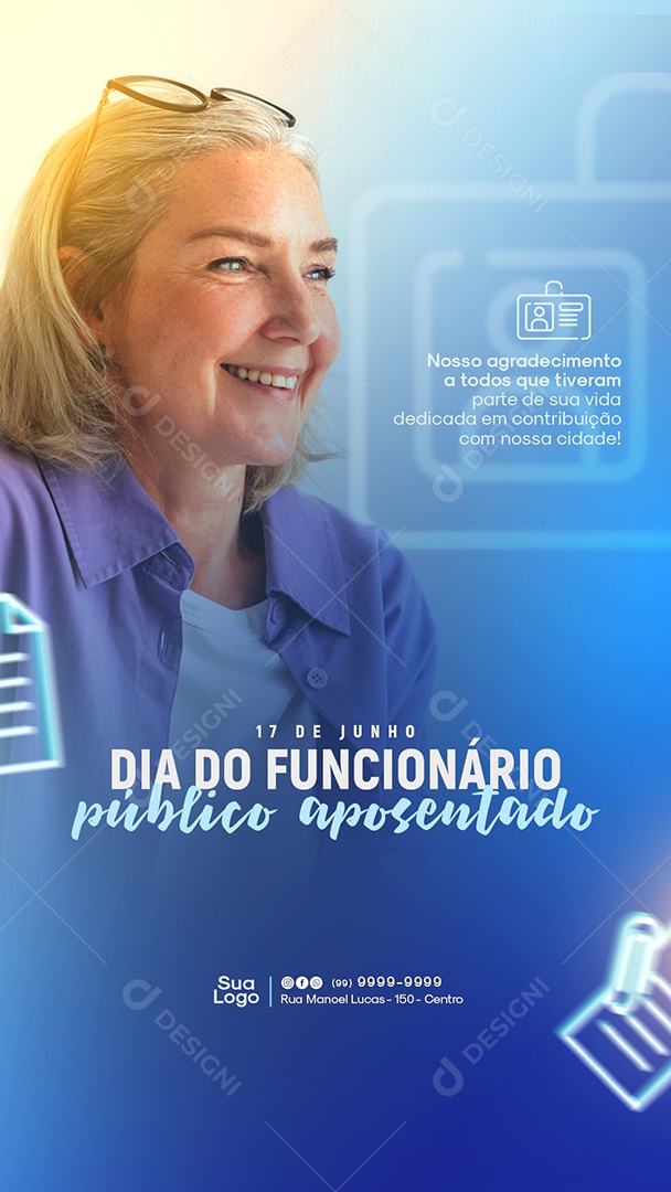 Story Dia Do Funcionário Público Aposentado Social Media PSD Editável