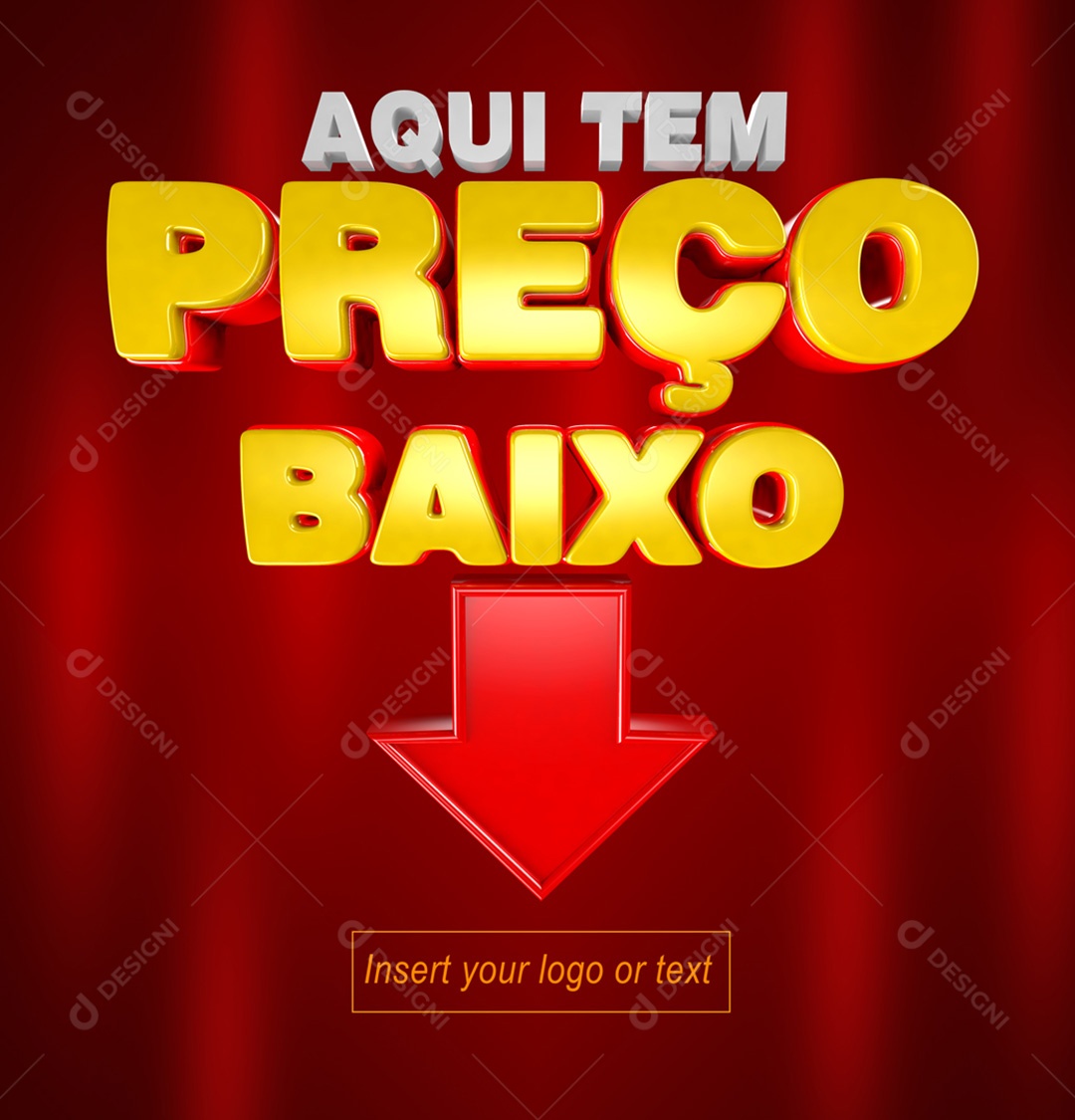Selo 3D Aqui Tem Preço Baixo Para Composição PSD