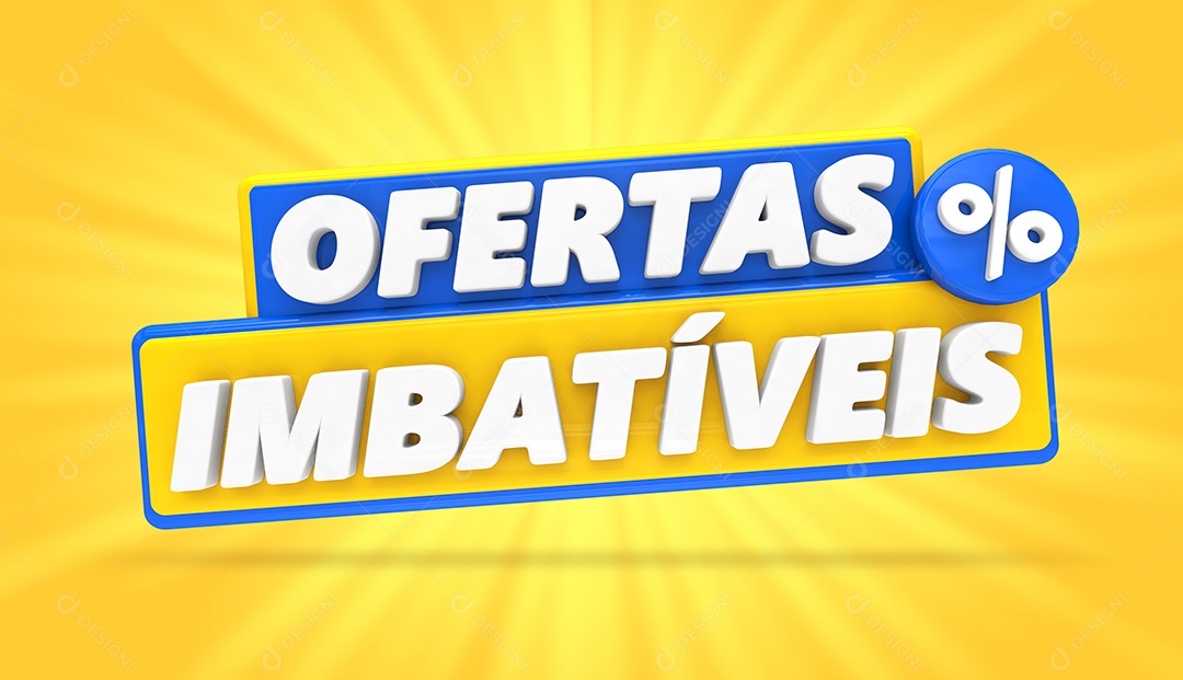 Selo 3D Ofertas Imbatíveis Para Composição PSD