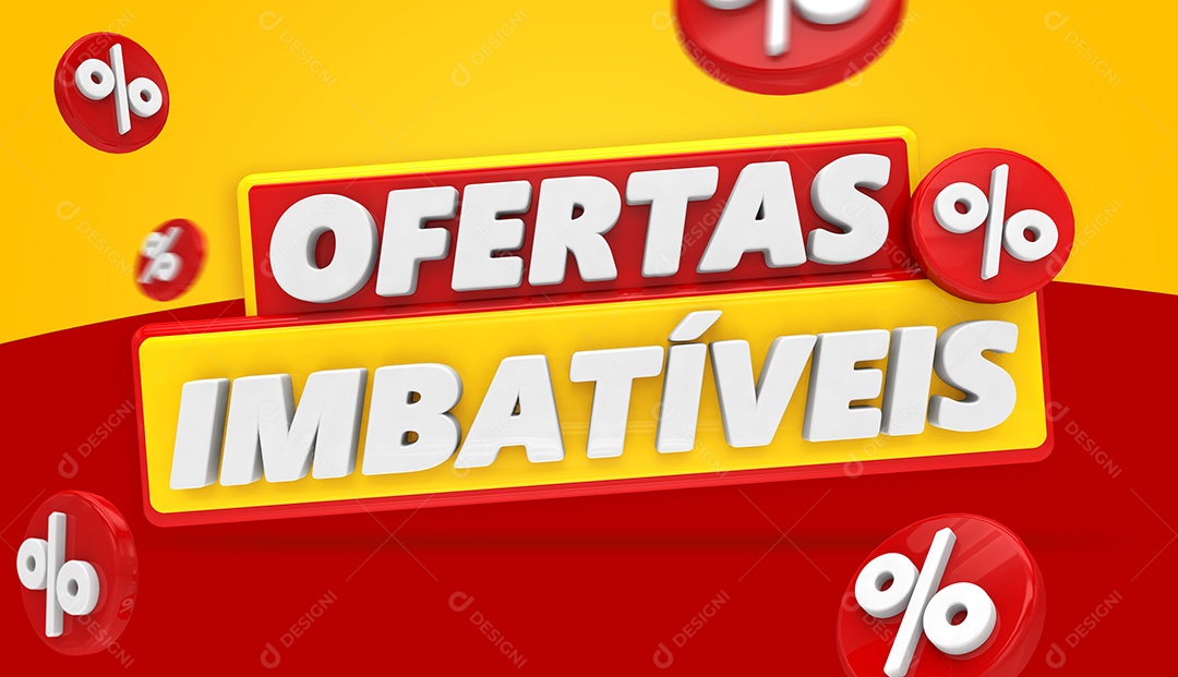 Selo 3D Ofertas Imbatíveis Para Composição PSD