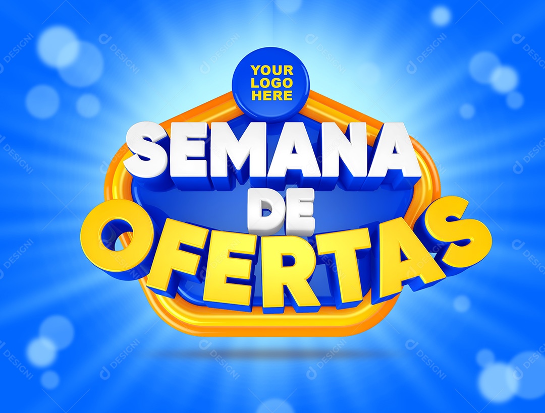 Selo 3D Semana Do Ofertas Para Composição PSD