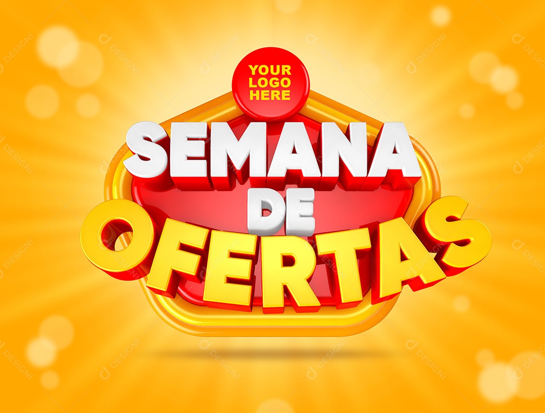 Selo 3D Semana Do Ofertas Para Composição PSD