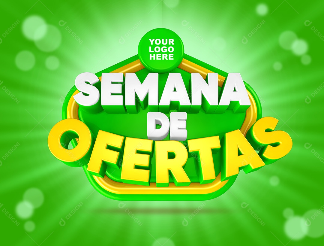 Selo 3D Semana De Ofertas Para Composição PSD