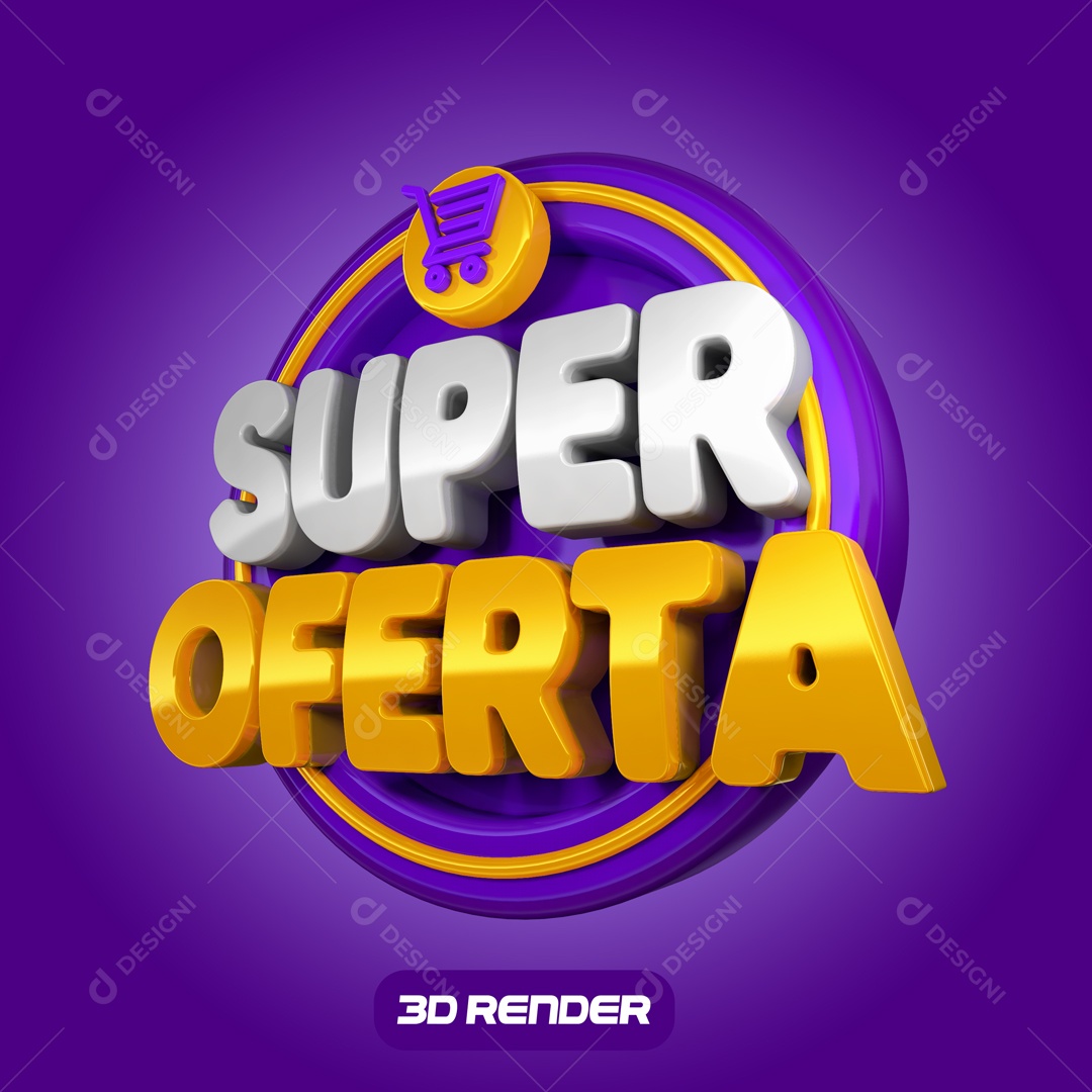 Selo 3D Super Oferta Para Composição PSD