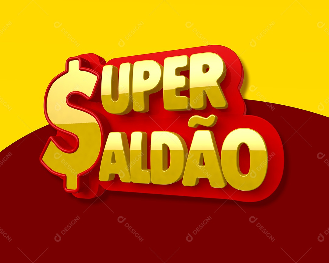 Selo 3D Super Saldão Para Composição PSD