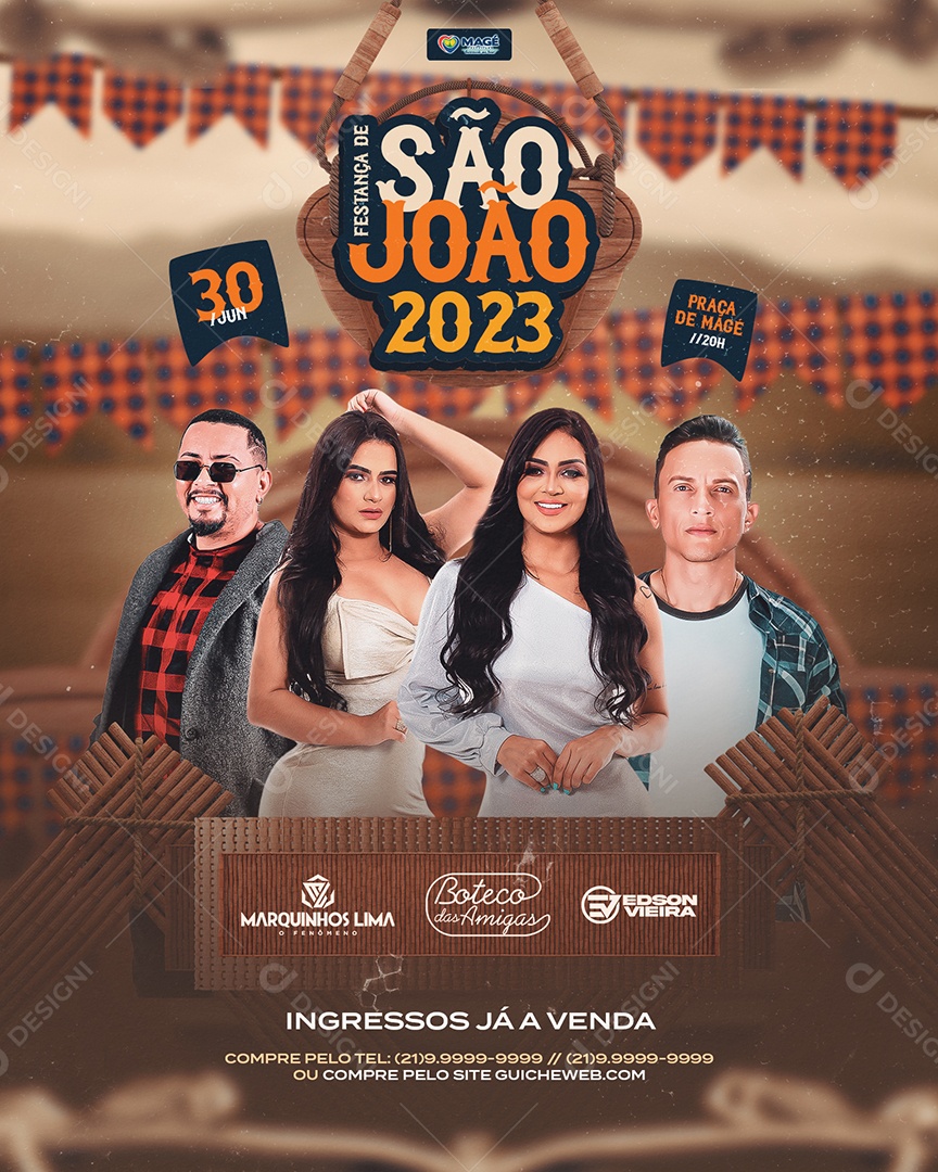 Flyer Feed Social Media Festival De São João 2023 PSD Editável