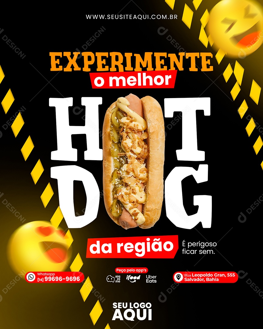 Experimente o Melhor HotDog Da Região Social Media PSD Editável