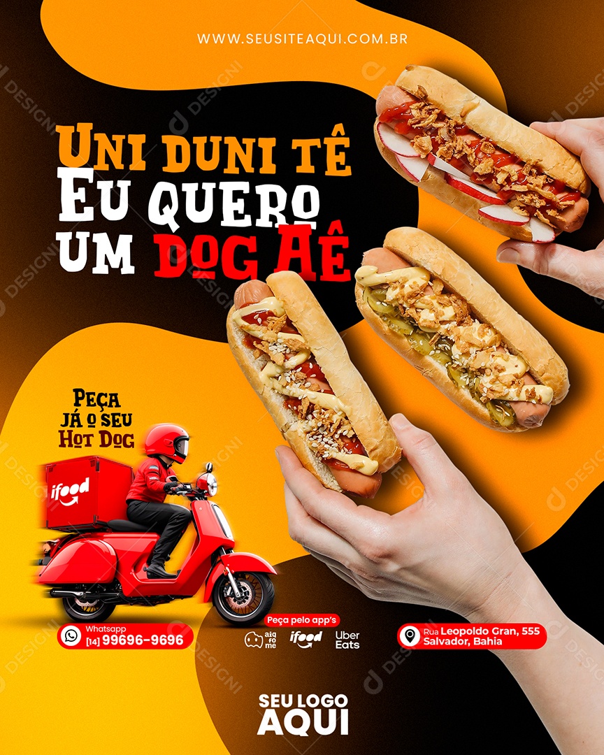 Social Media Uni Duni Te Eu Quero Um Dog Ae PSD Editável