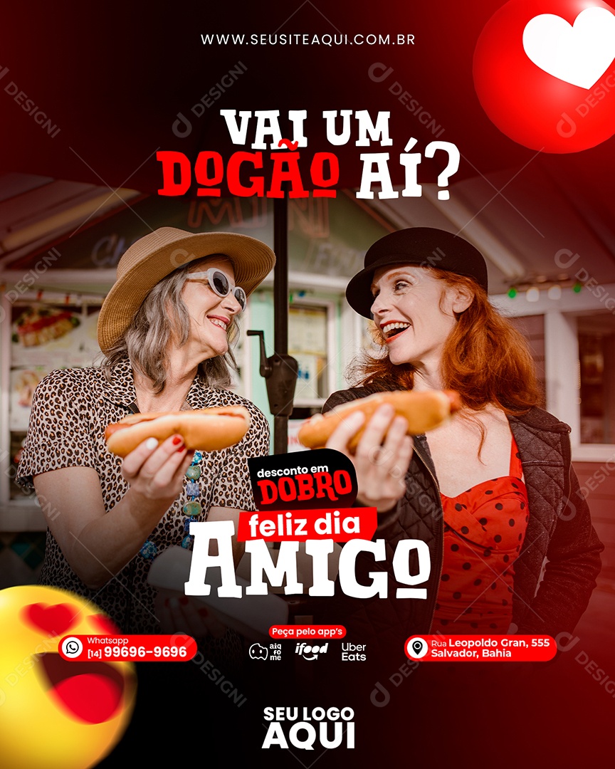 Vai Um Dogão Aí Feliz Dia Do Amigo Social Media PSD Editável