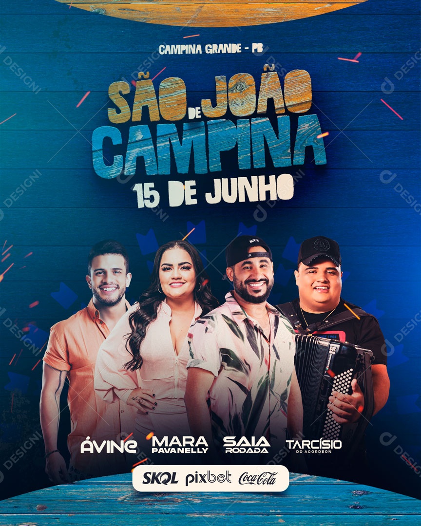 Flyer Feed São João De Campina 15 De Junho Social Media PSD Editável