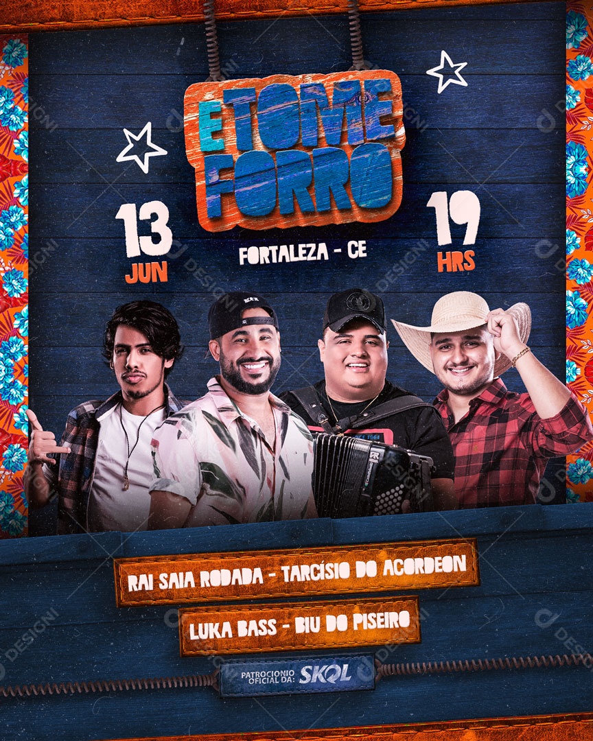 Flyer Feed E Tome Forró Social Media PSD Editável