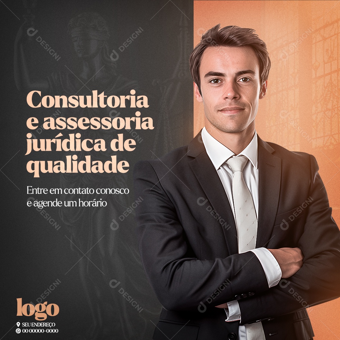 Social Media Assessoria Jurídica De Qualidade PSD Editável