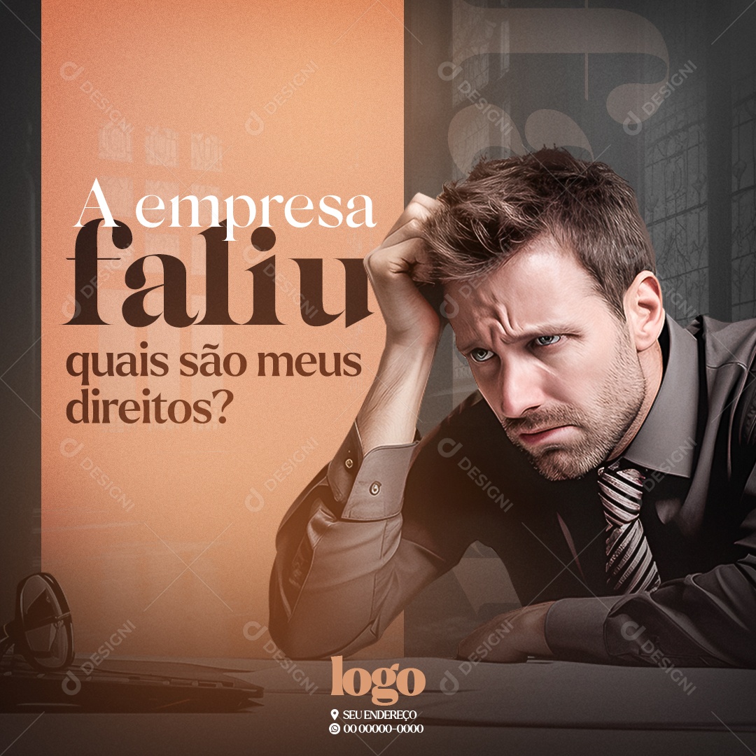 Empresa Faliu Quais São Meus Direitos Social Media PSD Editável
