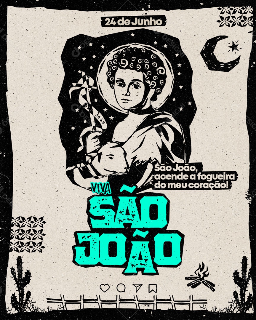 Social Media Acenda A Fogueira Do Meu Coração São João PSD Editável