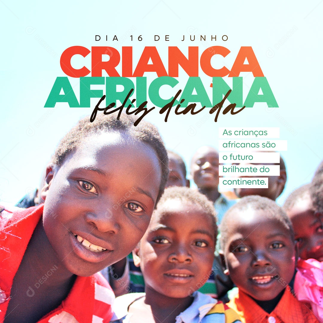 Social Media Dia Da Criança Africana Futuro Brilhante Do Continente PSD Editável