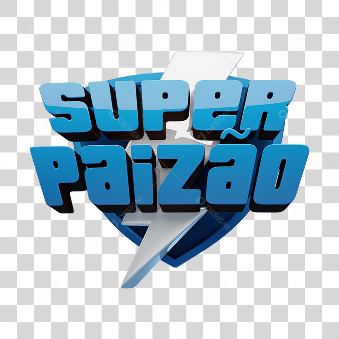 Super Paizão Azul Selo 3D Para Composição PNG Transparente