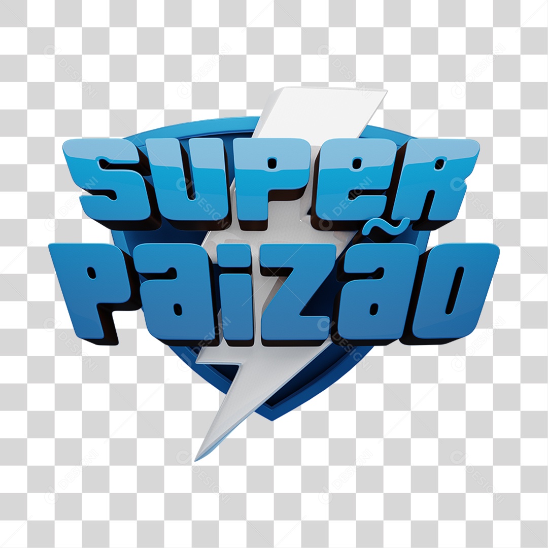 Super Paizão Azul Selo 3D Para Composição PNG Transparente