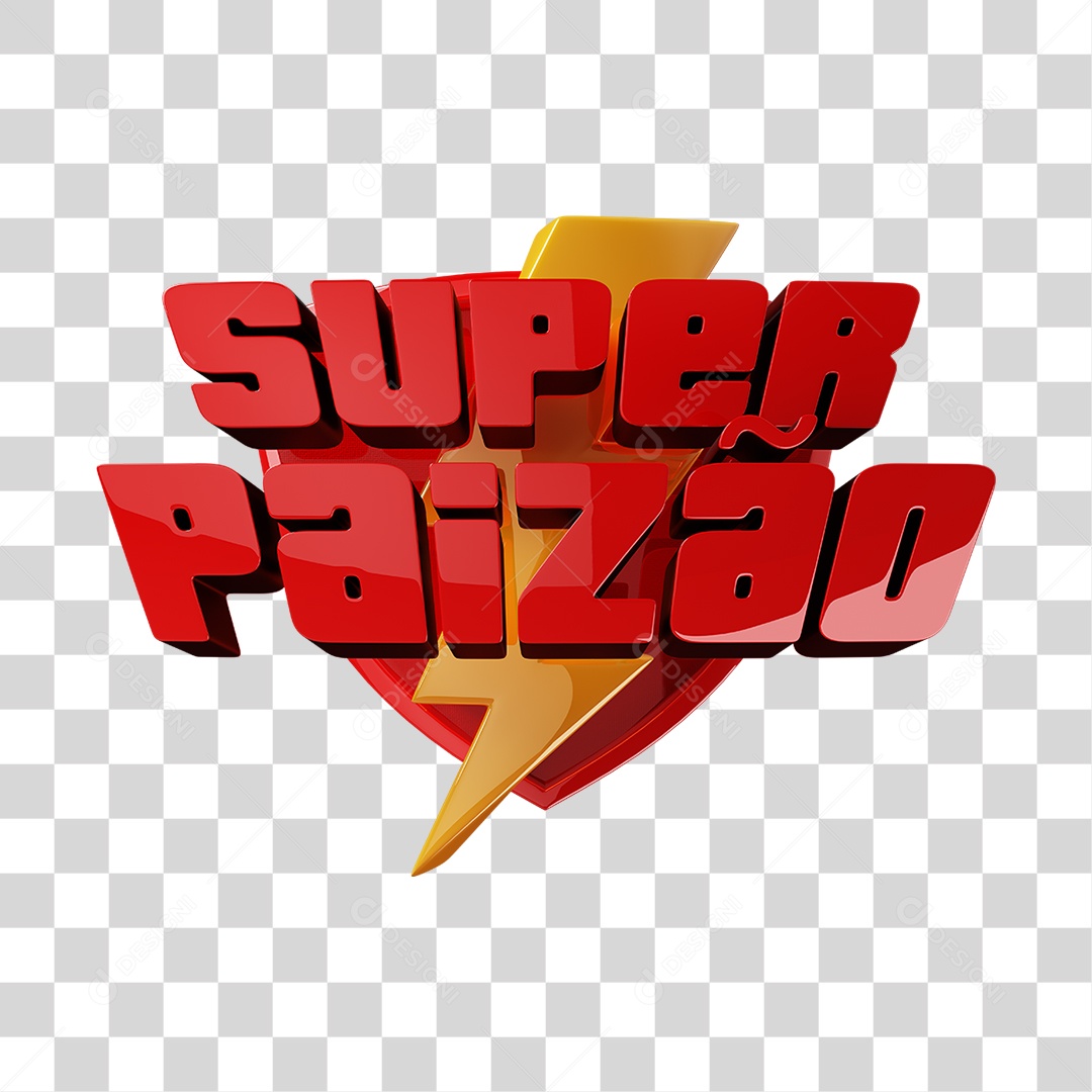 Super Paizão Vermelho Selo 3D Para Composição PNG Transparente